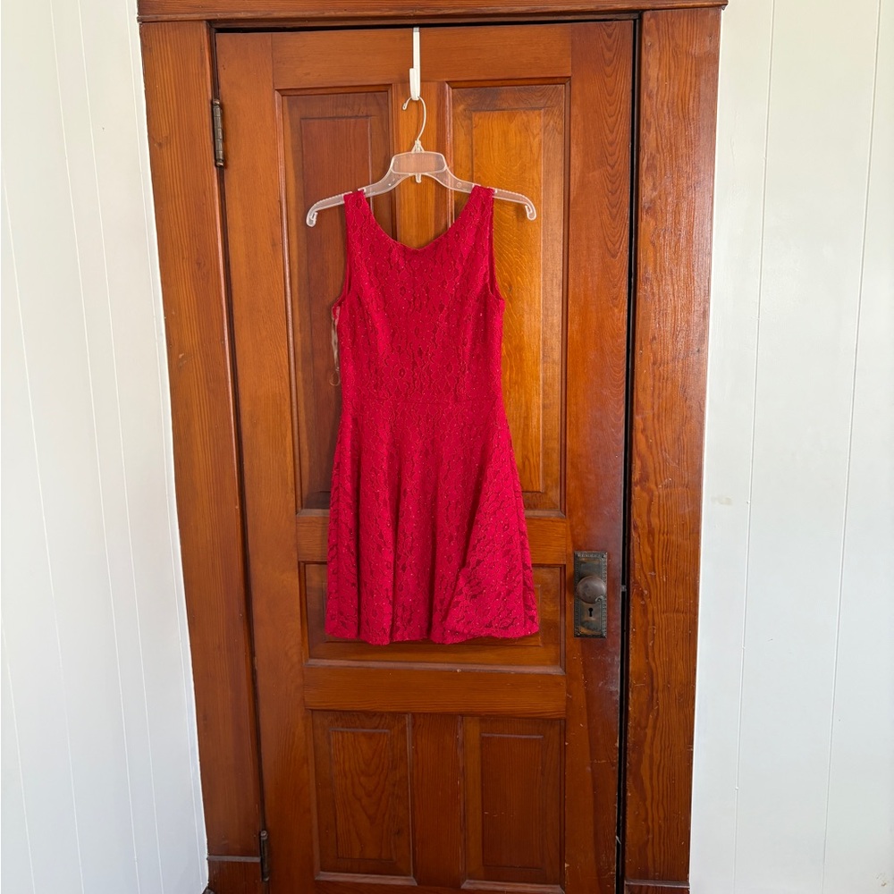 Speechless Red Lace Fit-and-Flare Dress